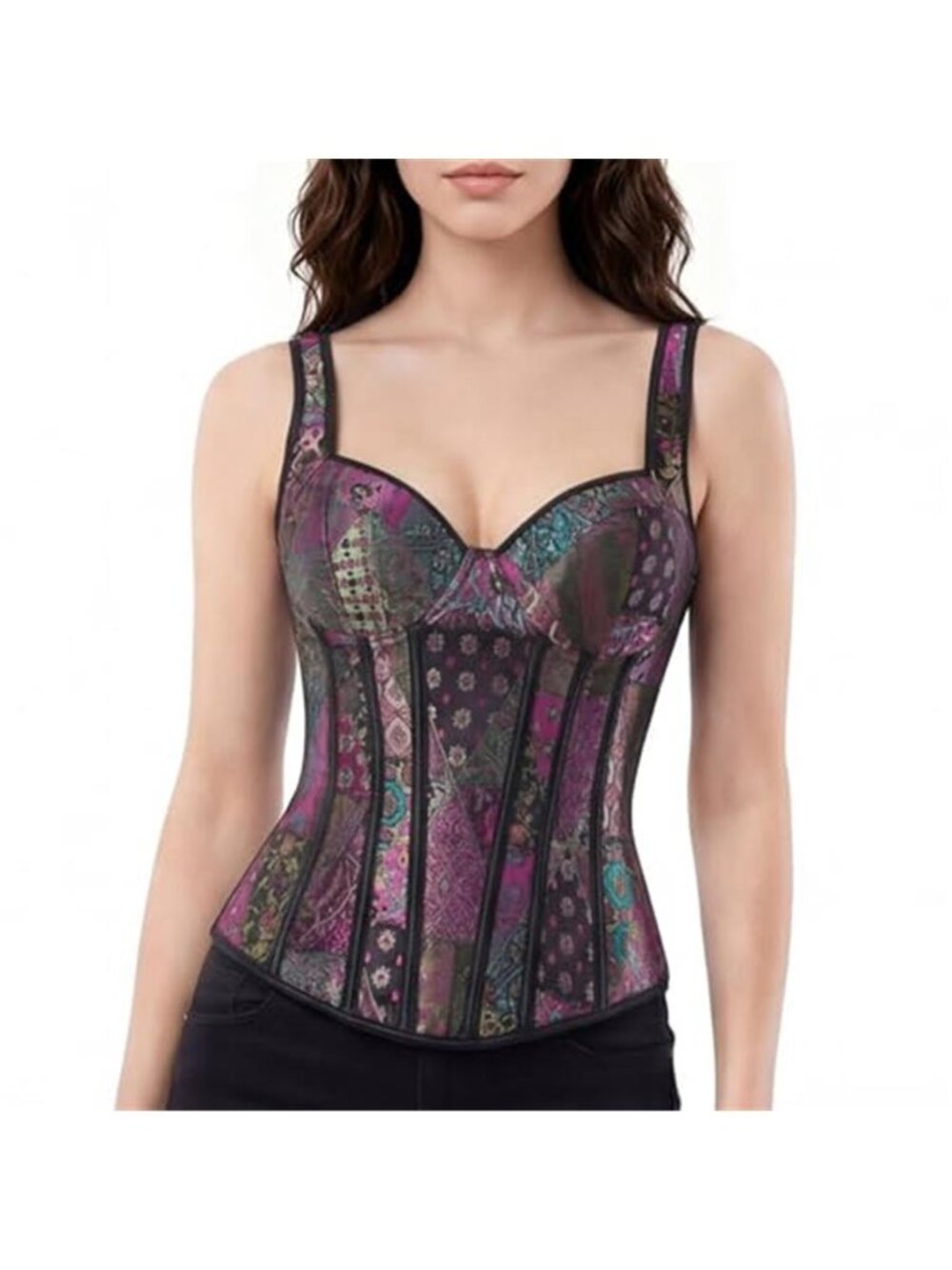 Women's Overbust Corset Tops Plus Size Pirate  Strap Bustier Corset